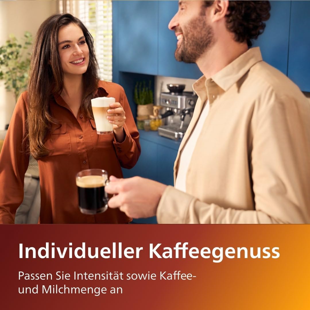 Serie 5400 Kaffeevollautomat EP5447/90 – LatteGo Milchsystem,12 Kaffeespezialitäten,4 Benutzerprofile,Chrom